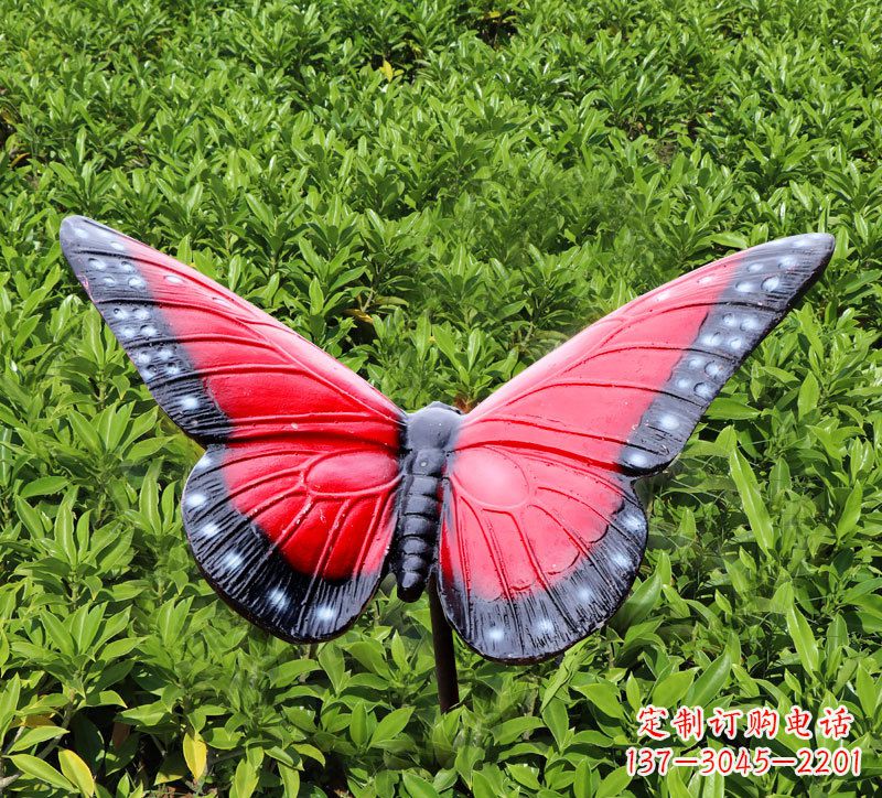 宁德红色玻璃钢蝴蝶雕塑