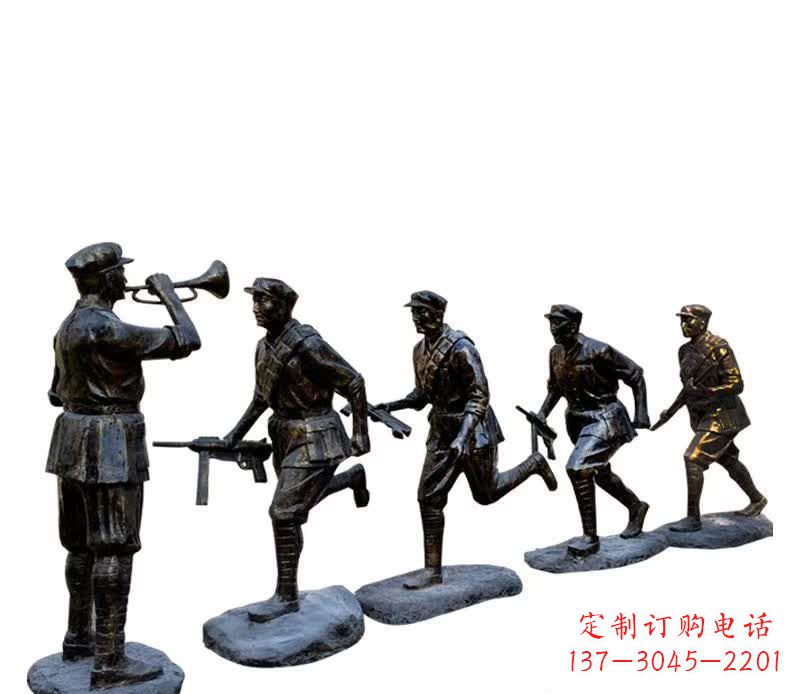 宁德红色文化主题红军铜雕塑