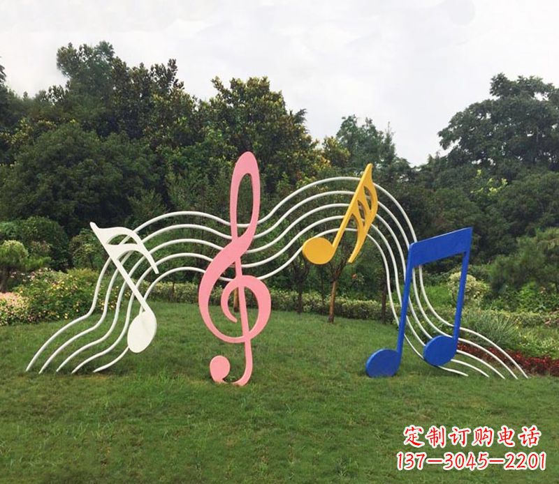 宁德领雕塑:外观精美的不锈钢音符雕塑