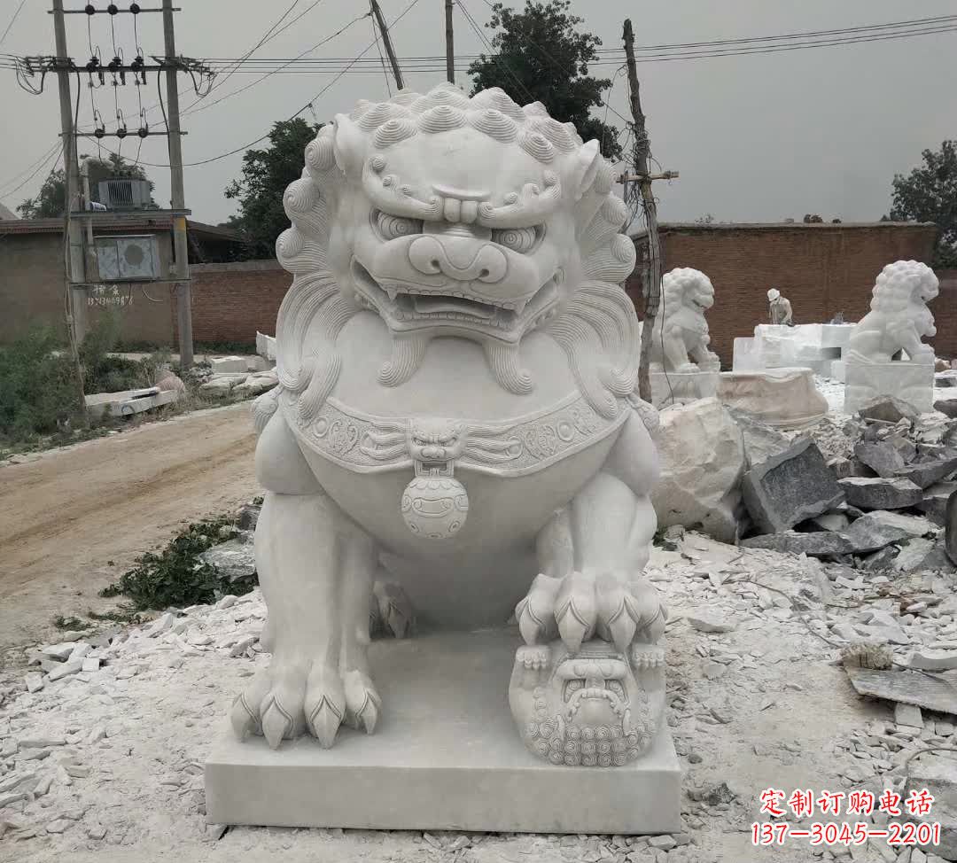 宁德非凡威猛!来自中领雕塑的狮子踩球石雕
