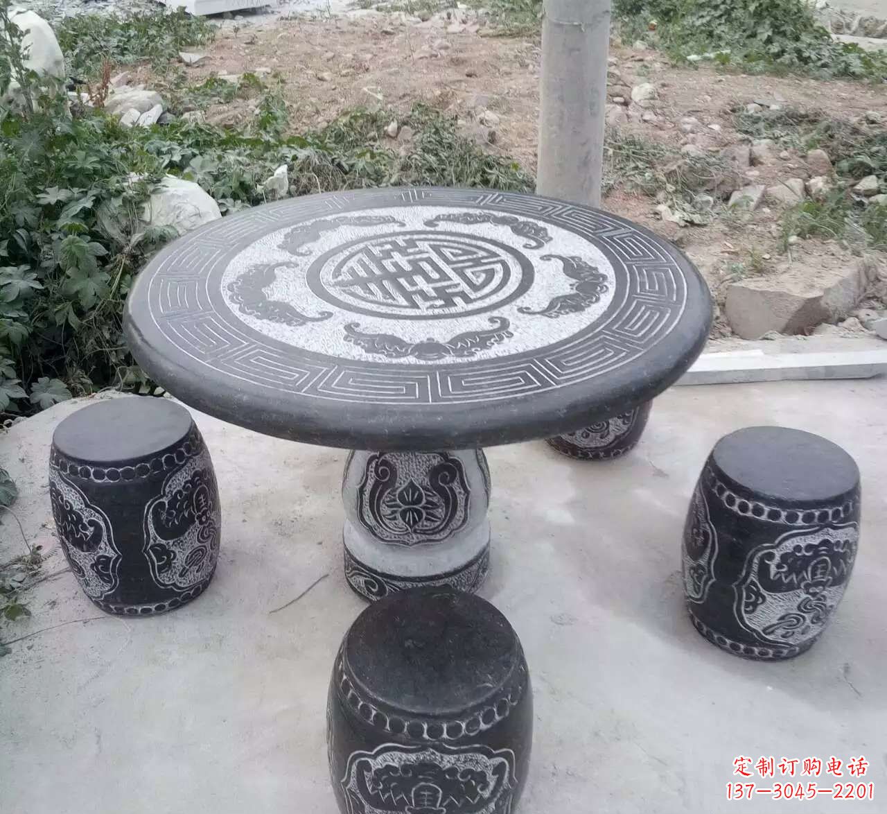 宁德艺术化的室外石桌凳雕塑
