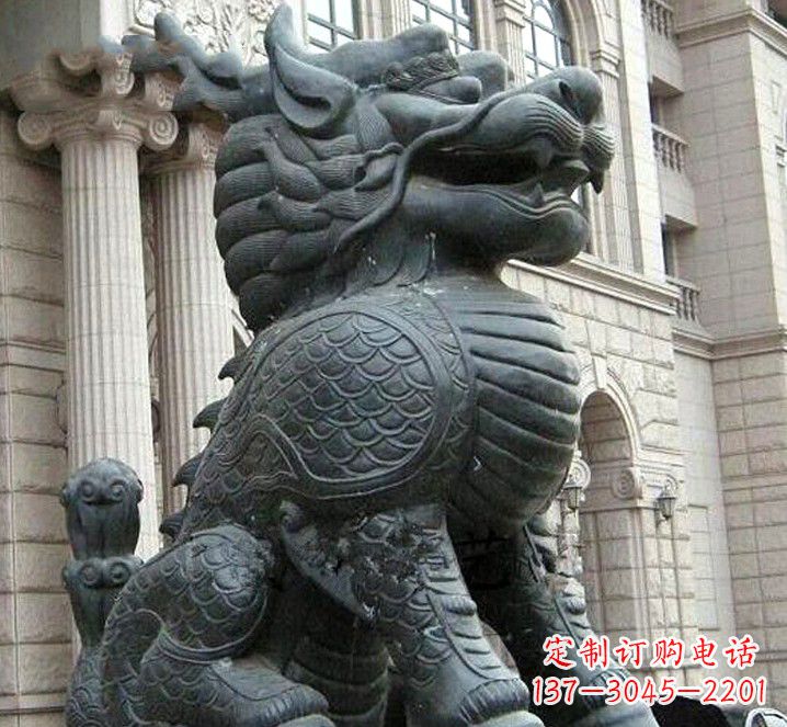 宁德富有神韵的煞铜麒麟雕塑