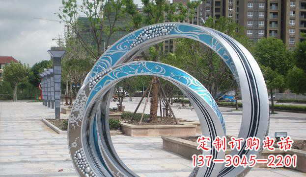宁德铸造精良的不锈钢圆环雕塑