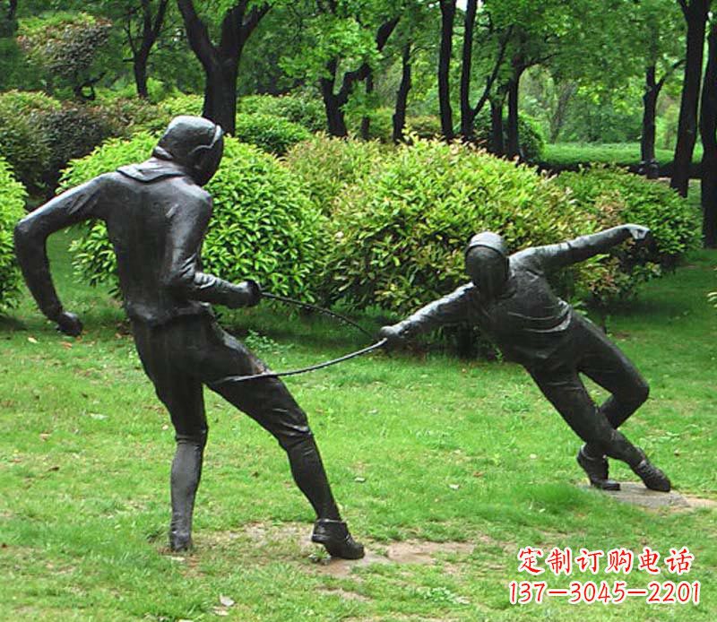 宁德击剑运动员铜雕
