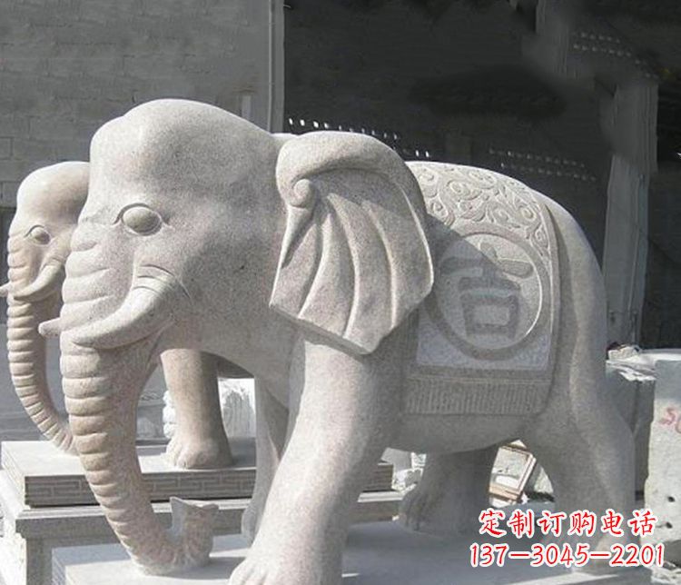 宁德吉祥大理石大象石雕