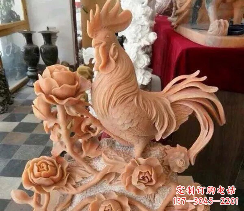 宁德国家元素:吉祥如意公鸡石雕