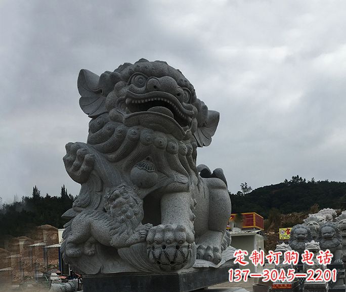 宁德街边景观南方狮子石雕
