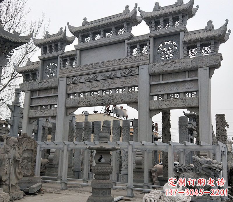 宁德京中领雕塑:牌坊石雕定制