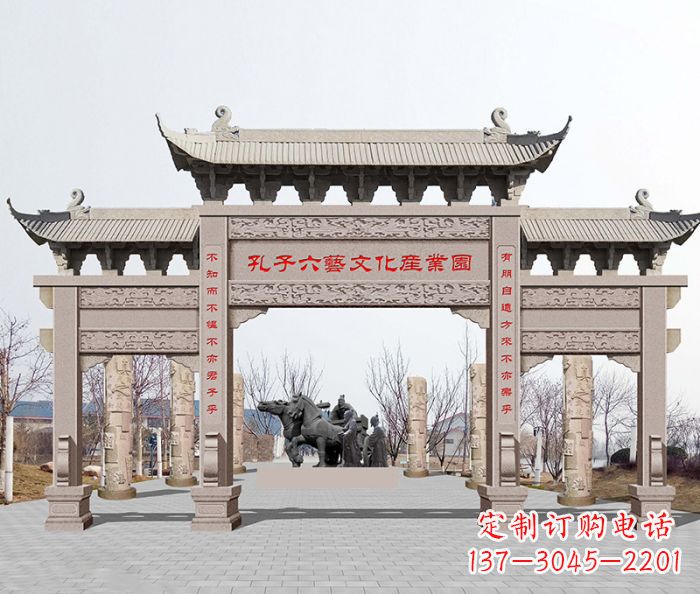 宁德景区三门石雕牌坊-高质美观可靠的雕塑装置