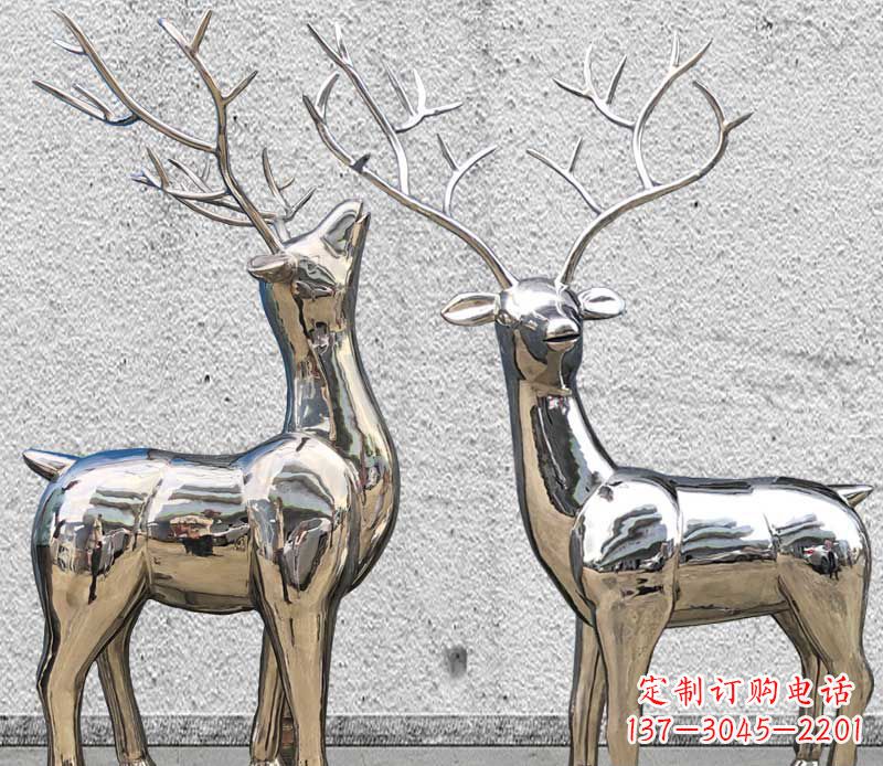 宁德镜面不锈钢小鹿雕塑