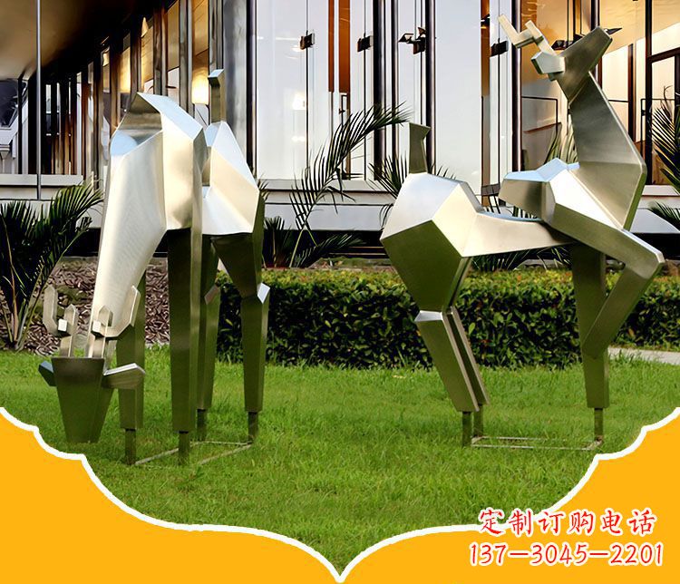 宁德镜面福鹿不锈钢雕塑
