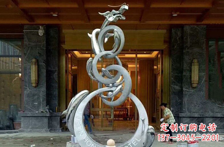 宁德中领雕塑高端定制不锈钢龙门雕塑