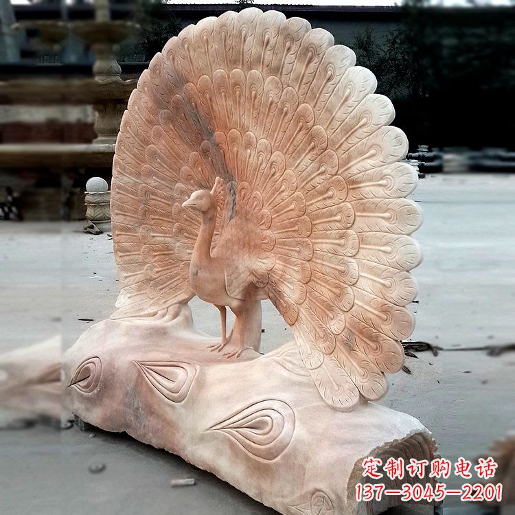 宁德艺术精美的孔雀石红雕塑