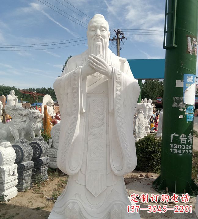 宁德中领雕塑|传承历史文化,精致孔子不锈钢雕塑