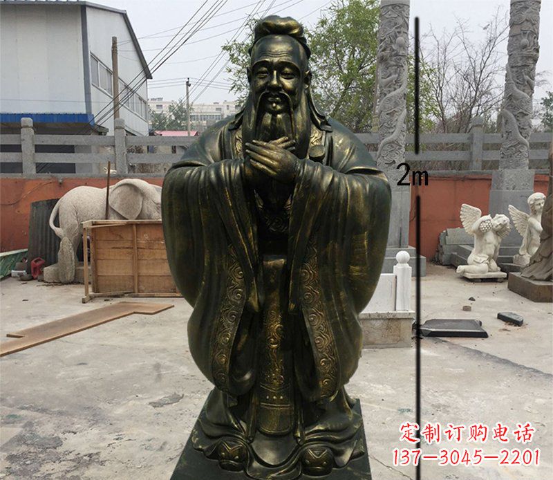 宁德荣誉传承,孔子铜雕精美艺术品