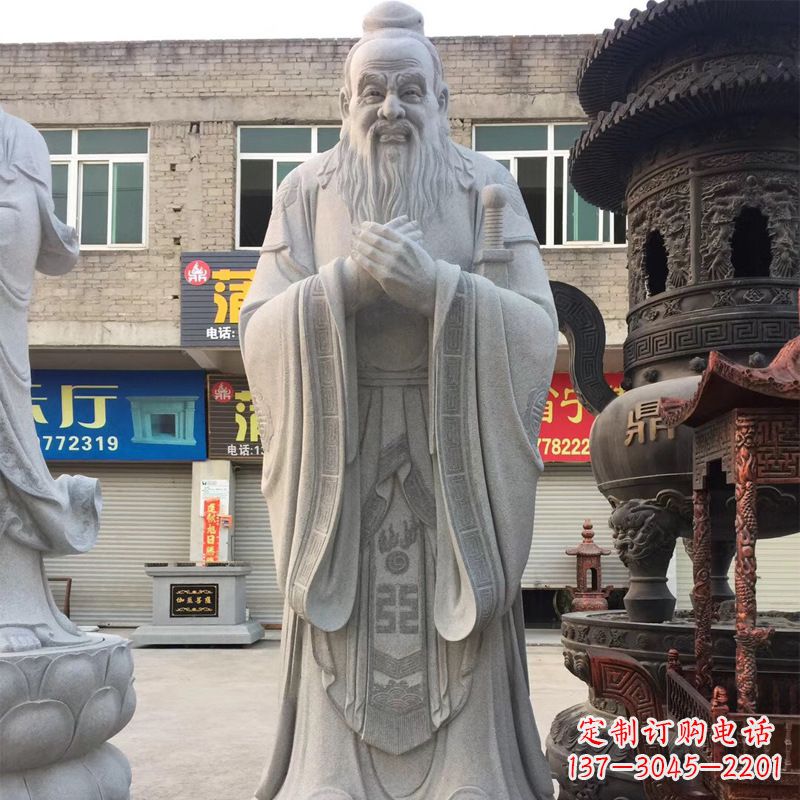 宁德孔子石雕头像