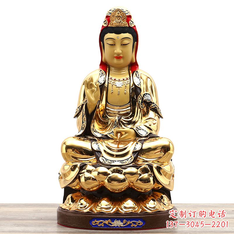 宁德荣耀观世音,精巧纯铜雕塑
