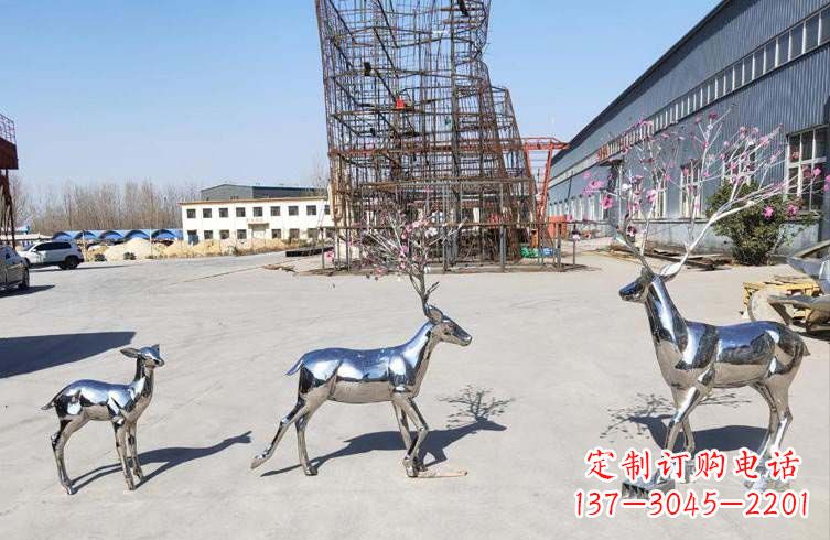宁德梅花鹿不锈钢雕塑,惊艳于众
