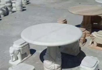 宁德百变汉白玉圆形石桌凳，让家居更具格调