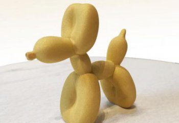 宁德黄色不锈钢雕塑狗，展现场面气势