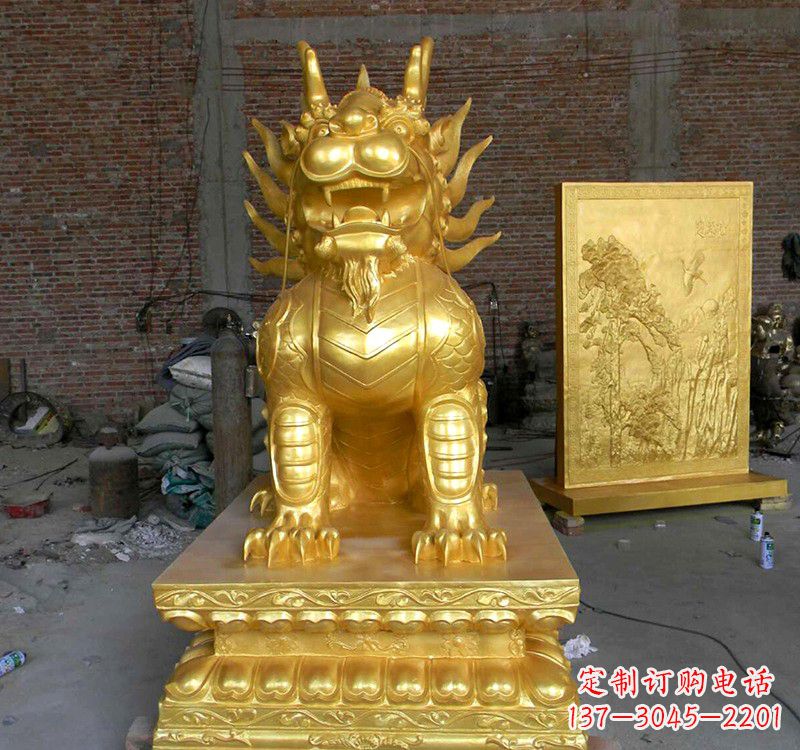 宁德传统雅致,纳福麒麟铜雕精品