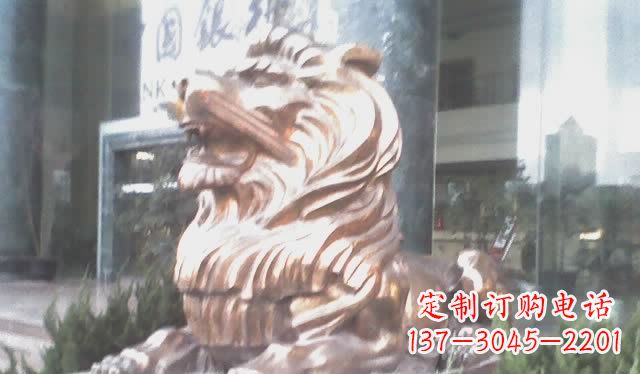 宁德中领雕塑:精致狮子铜雕