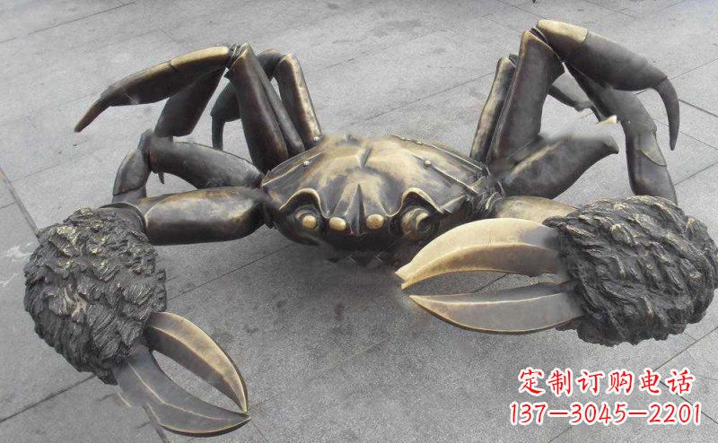 宁德中领雕塑以传统工艺出品的螃蟹铜雕,是杰出…