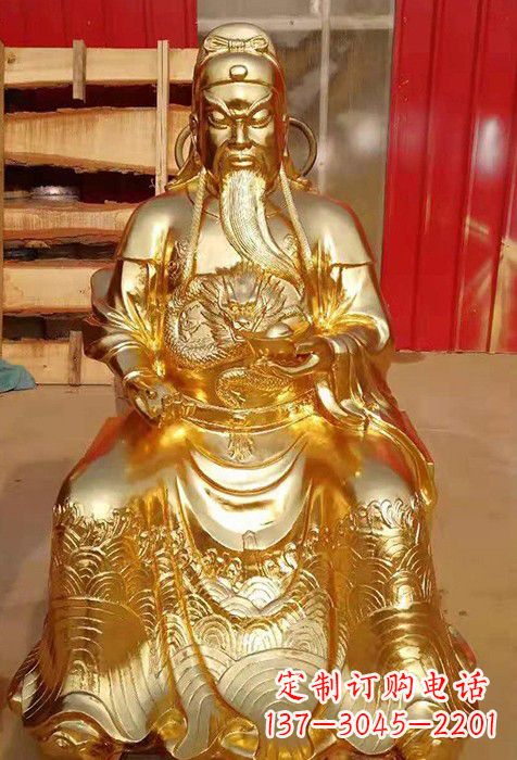 宁德传承经典,漆金关公神像雕塑