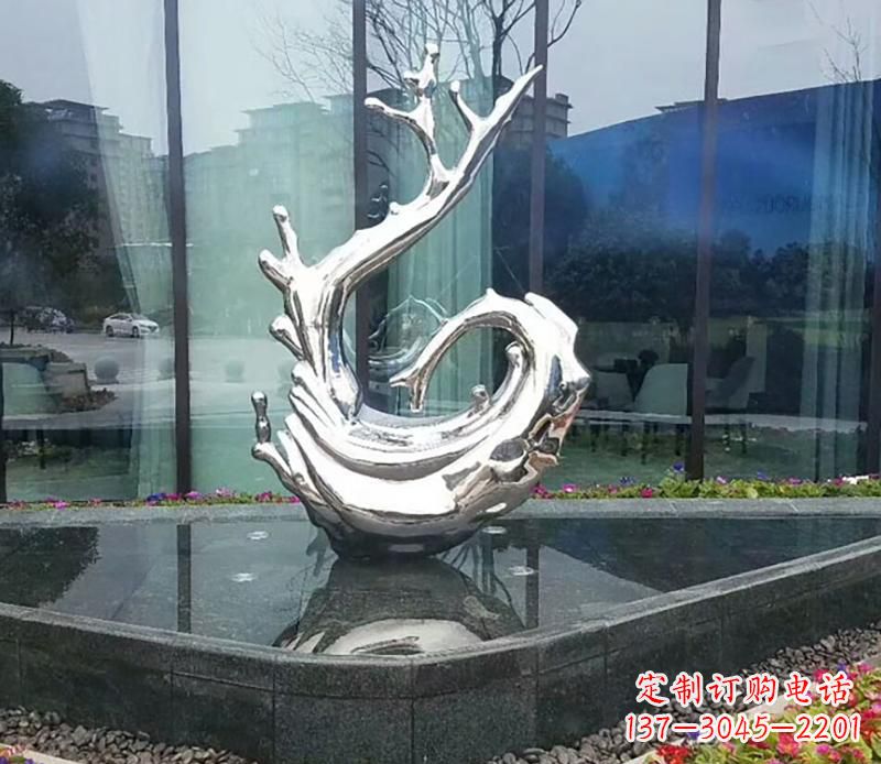 宁德炫耀雕塑——不锈钢火苗抽象雕塑