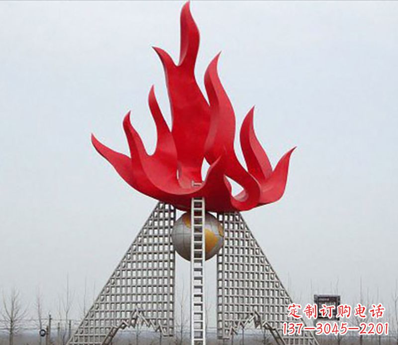 宁德金色火苗-优雅华贵的不锈钢景观雕塑