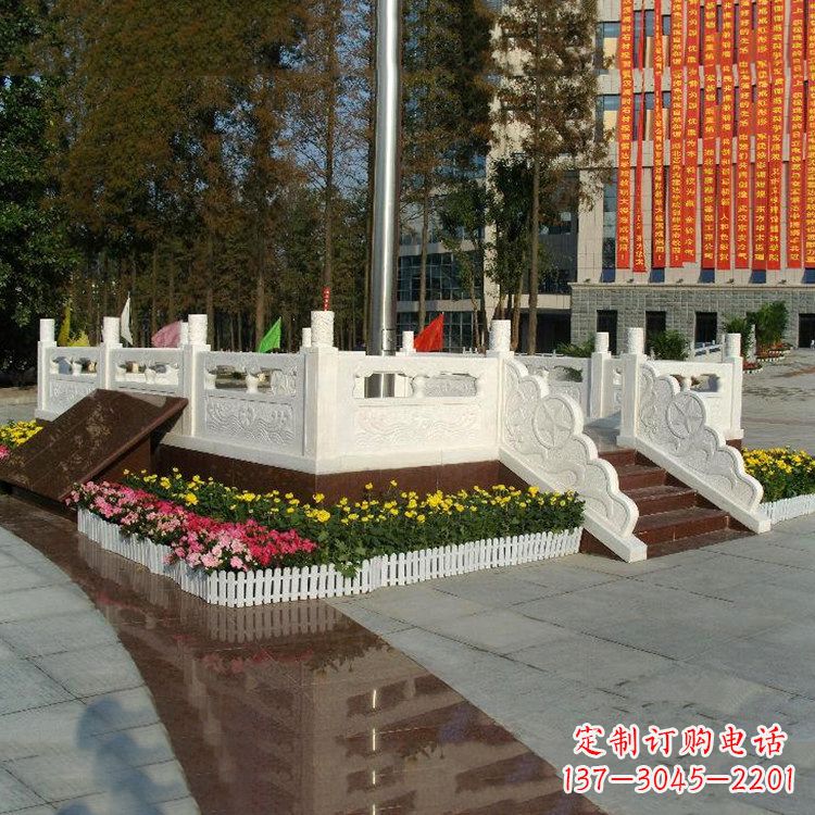 宁德企业汉白玉石雕广场升旗台