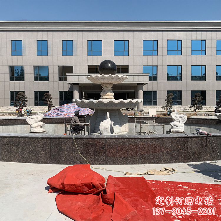 宁德企业广场招财石雕喷泉雕塑