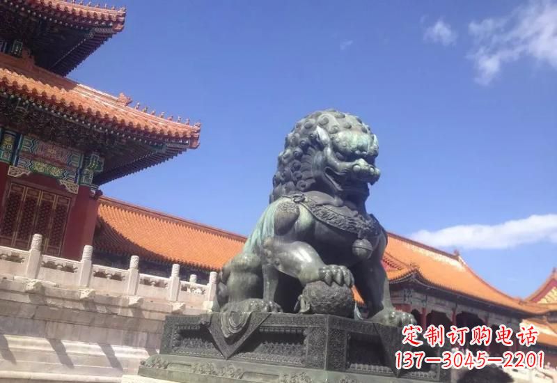 宁德精致青铜狮子雕塑,表达荣耀之美