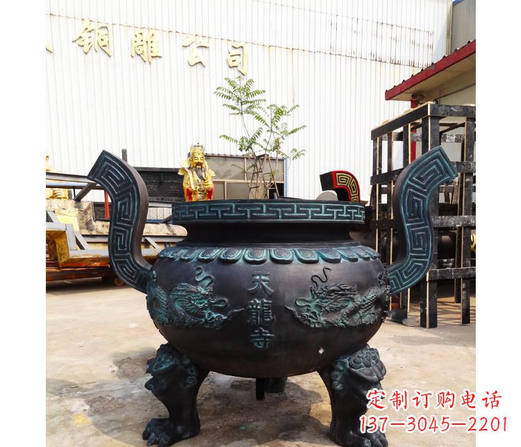 宁德精美青铜寺庙广场香炉雕塑