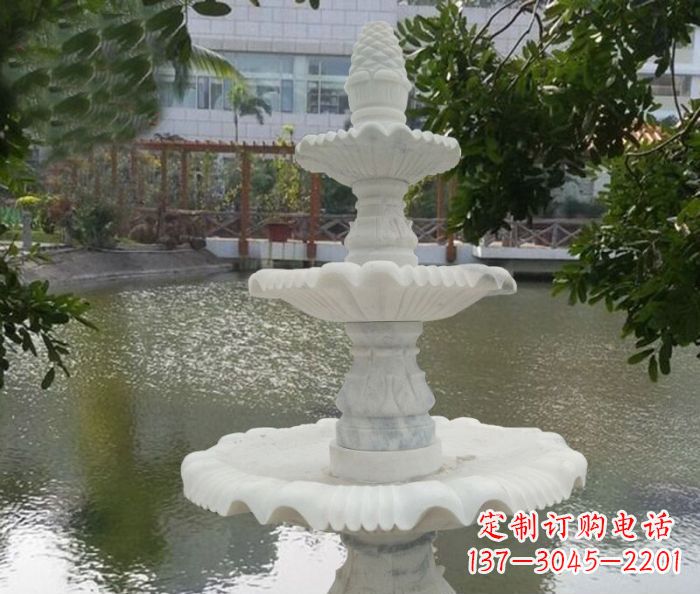 宁德三层喷泉汉白玉公园石雕