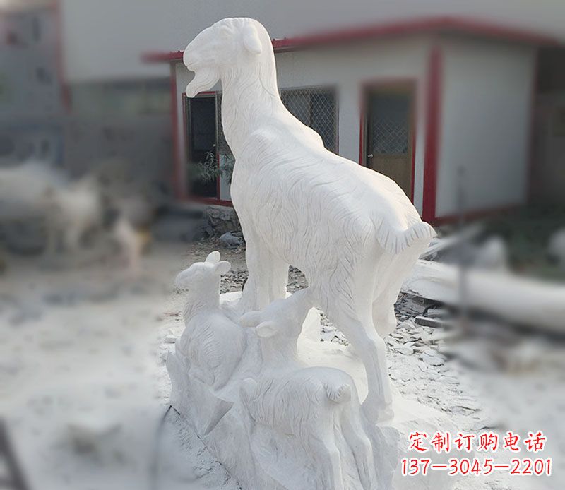 宁德三羊开泰石雕动物摆件,让你的家中充满招财运