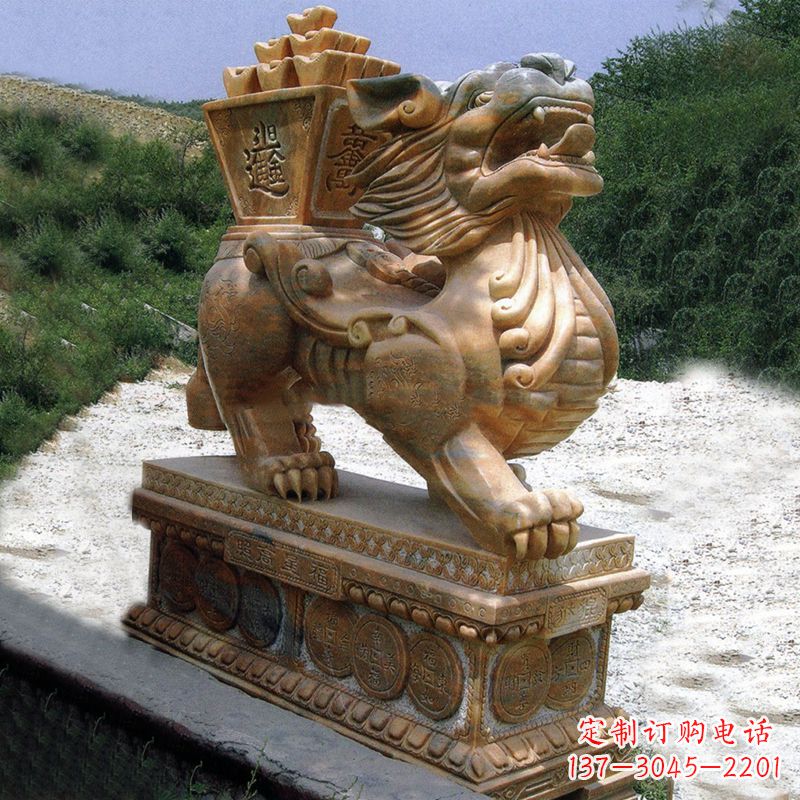 宁德商场企业看门神兽“日进斗金”招财貔貅石雕