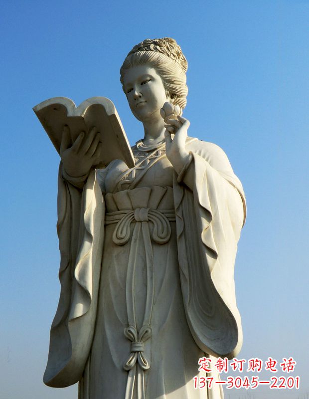 宁德十二花神之十一月山茶花王昭君汉白玉美女雕塑