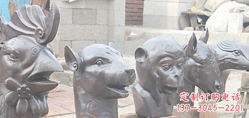 宁德十二生肖铜雕,独特的动物雕塑