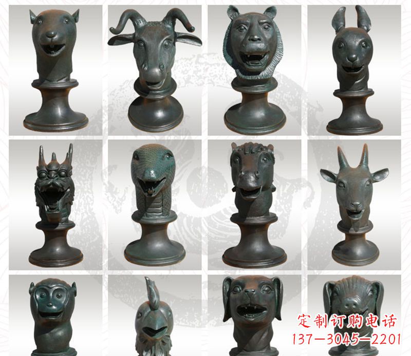 宁德十二生肖兽首铜雕塑