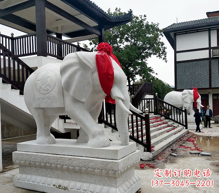 宁德石雕大象 观音栏杆