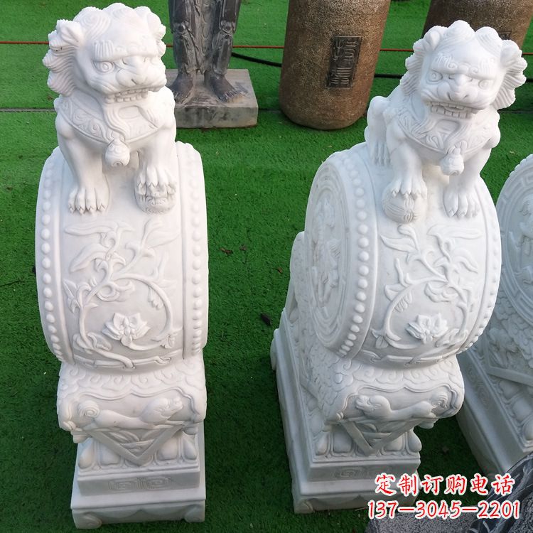 宁德石雕青石貔貅门墩雕塑