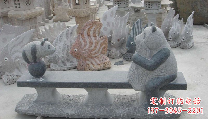 宁德石雕熊猫座椅