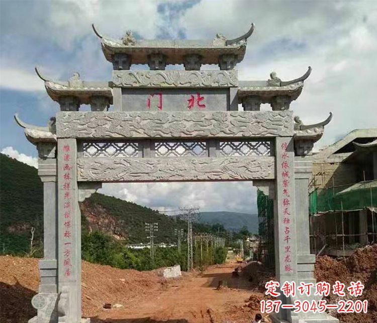 宁德石牌坊单门牌坊石雕
