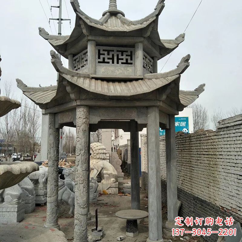 宁德双层大理石凉亭雕塑