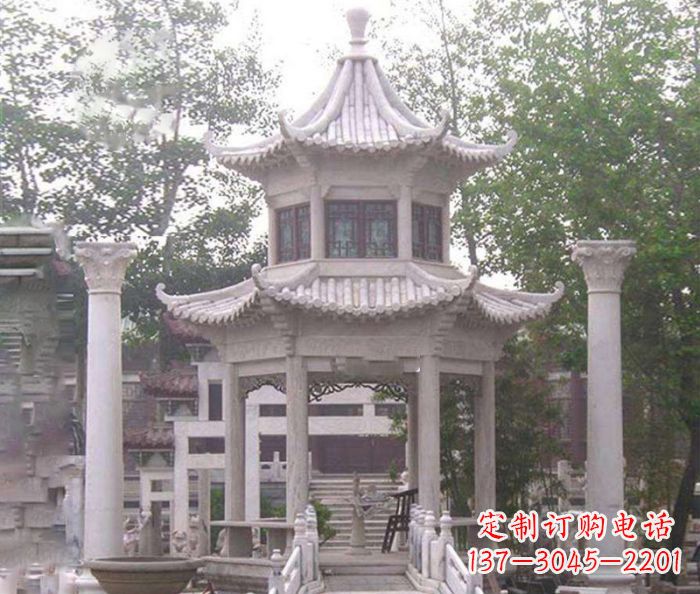 宁德双层仿古凉亭石雕 (3)