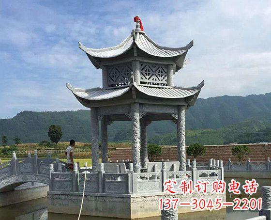 宁德双层仿古凉亭石雕_1