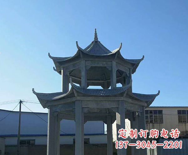 宁德双层仿古石凉亭石雕_1