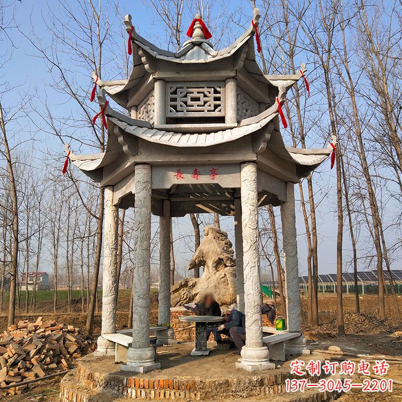 宁德双层六角石凉亭