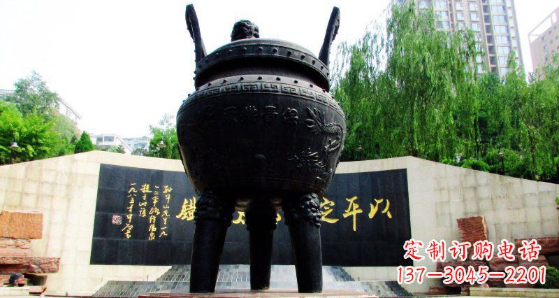 宁德双龙戏珠广场香炉铜雕景观雕塑